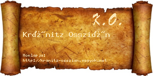 Kránitz Osszián névjegykártya